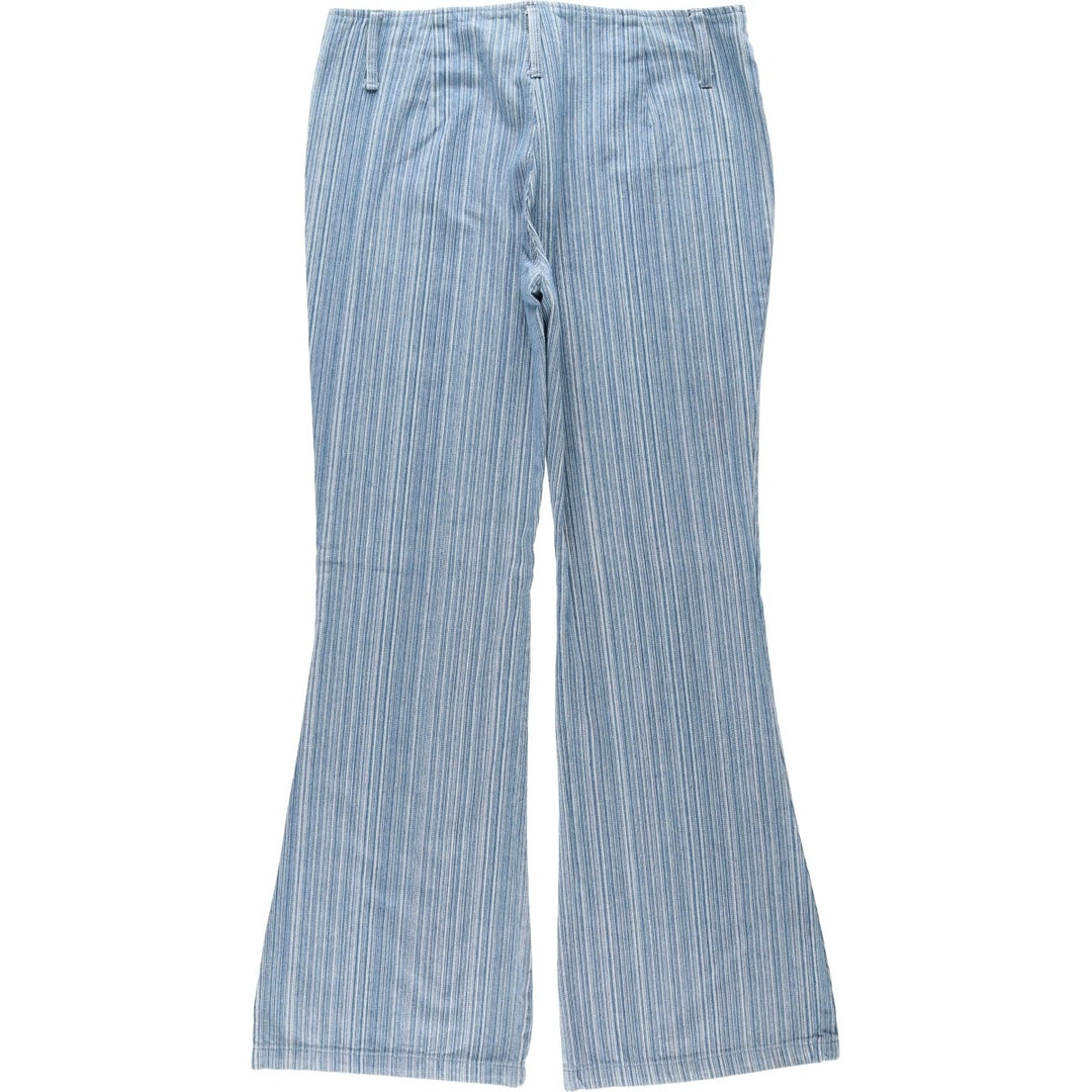 Emory Park Stripe Pattern Flare Cut Denim Pants, Women's XL (equivalent to W32) cotton blue type Vintage Second Hand