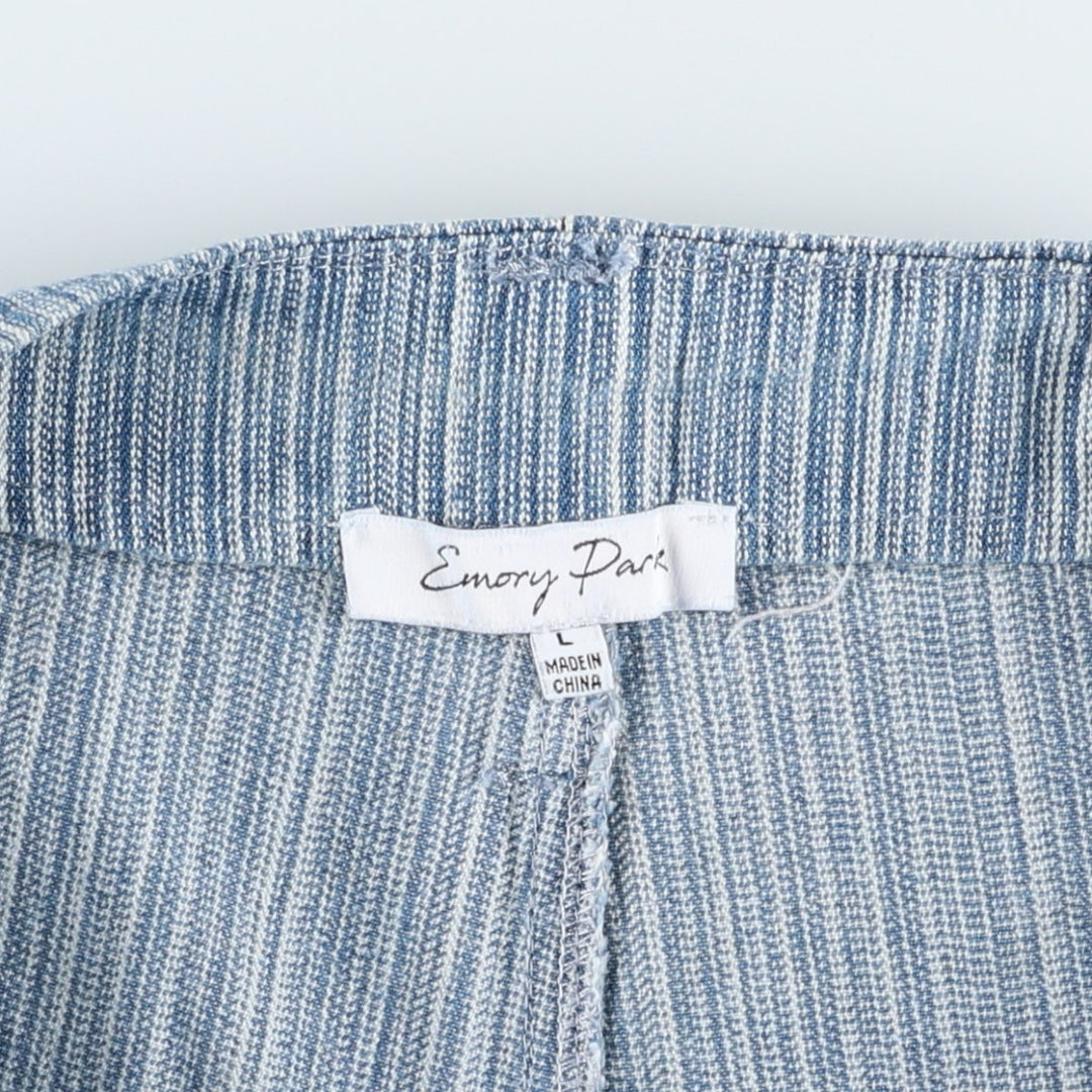 Emory Park Stripe Pattern Flare Cut Denim Pants, Women's XL (equivalent to W32) cotton blue type Vintage Second Hand