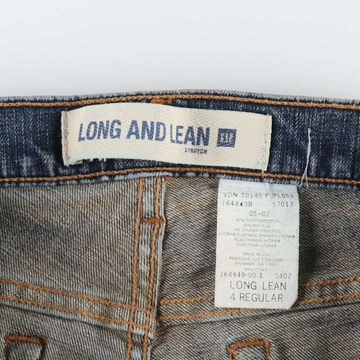 2000'S GAP LONG AND LERN flared denim pants, made in the USA, women's size L (equivalent to W30). cotton blue type Vintage Second Hand