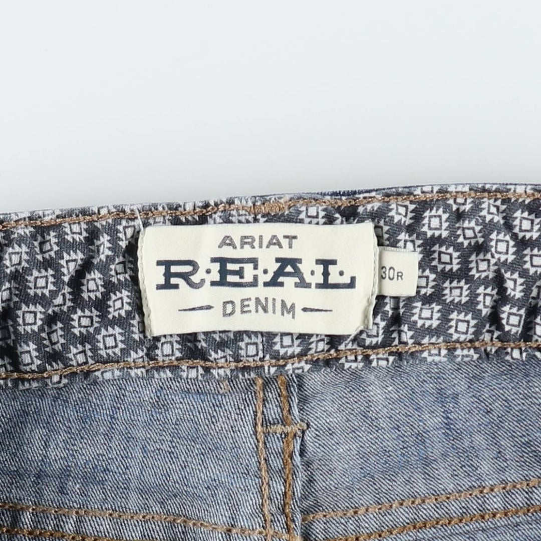 ARIAT REAL DENIM Flare Cut Denim Pants, Women's Size L (equivalent to W30) cotton blue type Vintage Second Hand