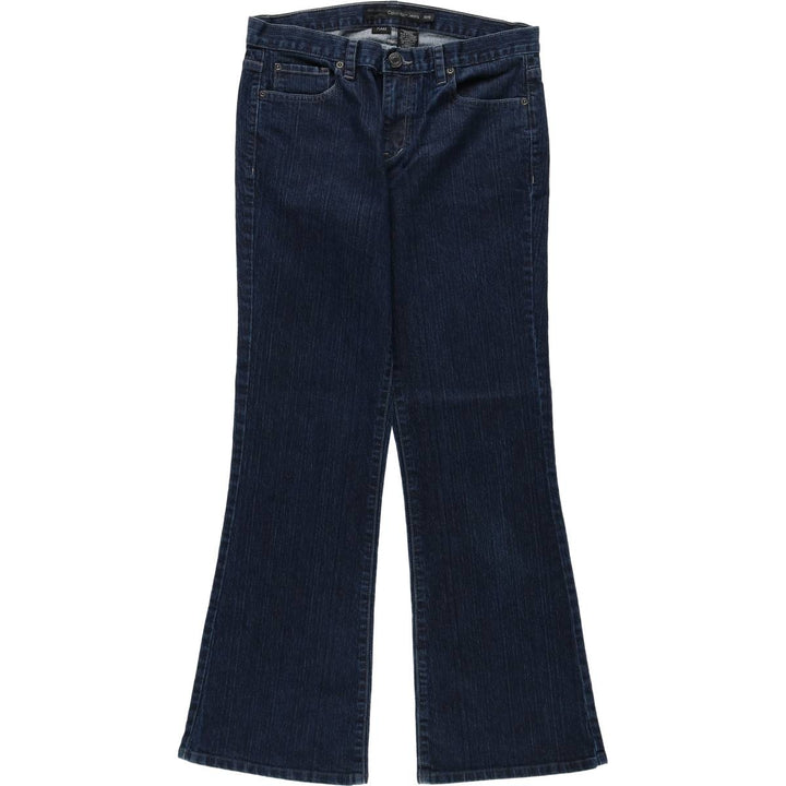 2000'S Calvin Klein Jeans Flare Cut Denim Pants, Women's XL (equivalent to W32) cotton navy blue type Vintage Second Hand