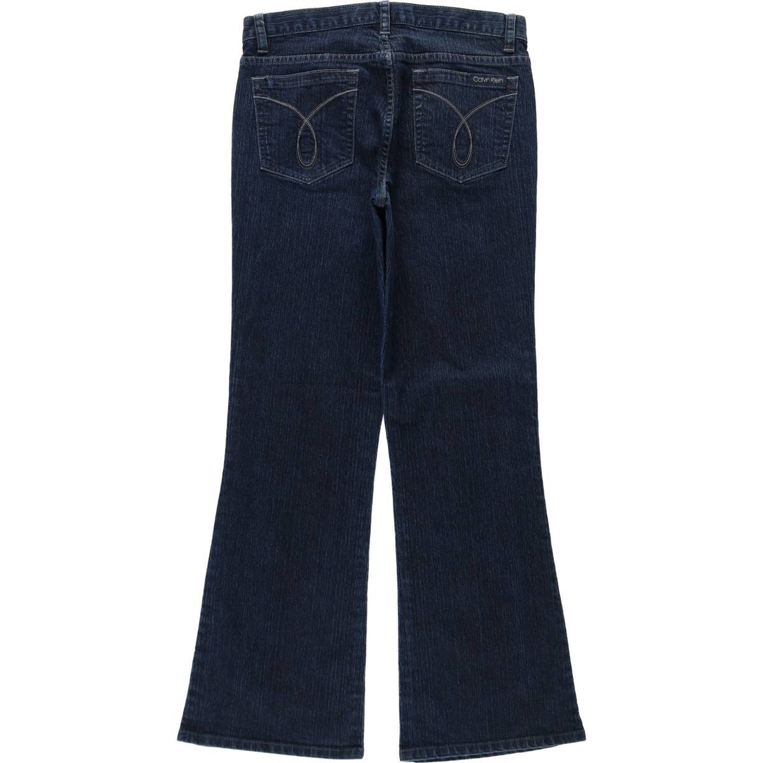 2000'S Calvin Klein Jeans Flare Cut Denim Pants, Women's XL (equivalent to W32) cotton navy blue type Vintage Second Hand
