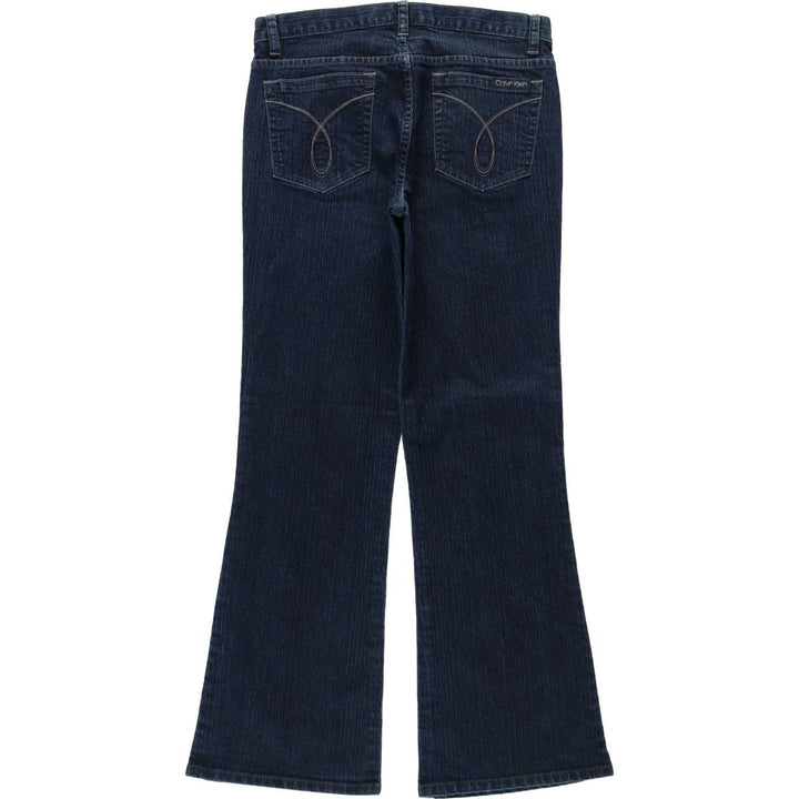 2000'S Calvin Klein Jeans Flare Cut Denim Pants, Women's XL (equivalent to W32) cotton navy blue type Vintage Second Hand