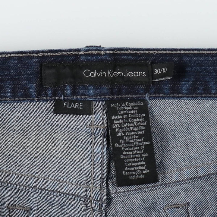 2000'S Calvin Klein Jeans Flare Cut Denim Pants, Women's XL (equivalent to W32) cotton navy blue type Vintage Second Hand
