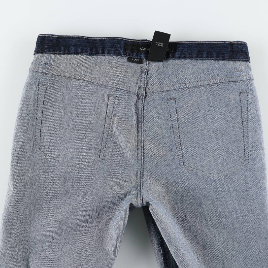 2000'S Calvin Klein Jeans Flare Cut Denim Pants, Women's XL (equivalent to W32) cotton navy blue type Vintage Second Hand
