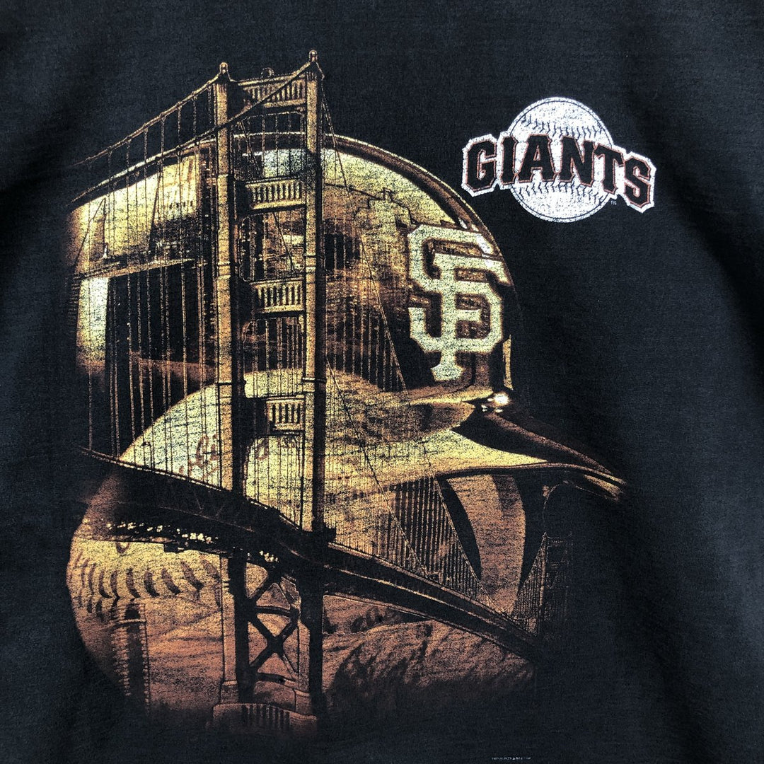 MLB SAN FRANCISCO GIANTS Sports Print T-Shirt, Men's Size XL (approx.) unclear black type Vintage Second Hand