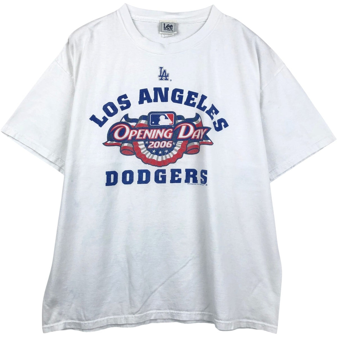 Lee SPORT MLB LOS ANGELES DODGERS Sports Print T-Shirt, Men's Size XL (approx.) cotton white type Vintage Second Hand