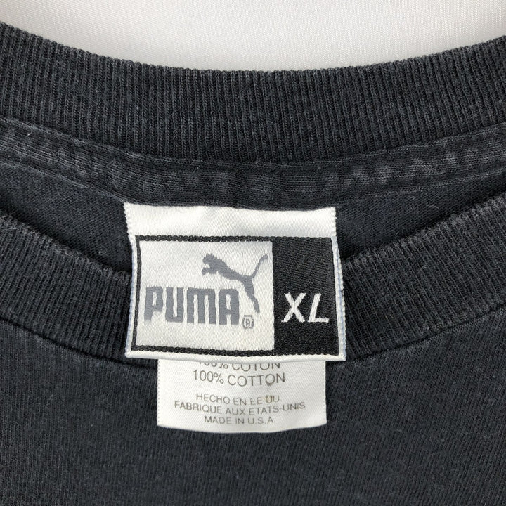 2000'S Puma NFL St. Louis Rams Super Bowl XXIV Sports Print T-Shirt, Made in USA, Men's Size XL (approx.) cotton black type Vintage Second Hand