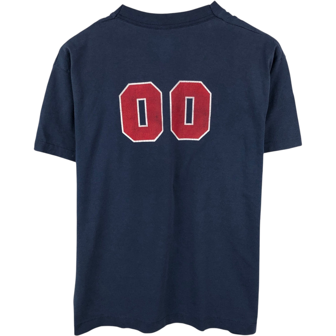 90'S Fruit of the Loom printed T-shirt, made in the USA, men's size L, vintage cotton navy blue type Vintage Second Hand