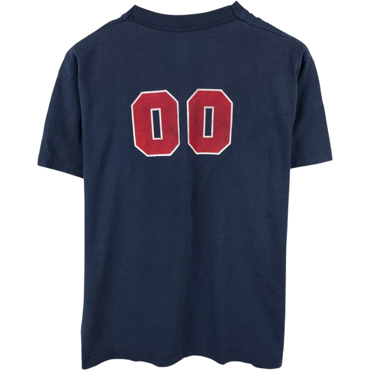 90'S Fruit of the Loom printed T-shirt, made in the USA, men's size L, vintage cotton navy blue type Vintage Second Hand