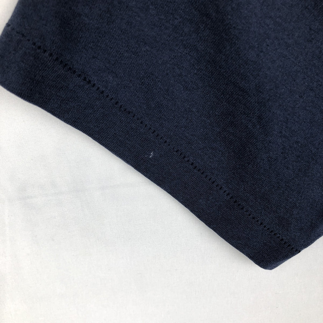 90'S Fruit of the Loom printed T-shirt, made in the USA, men's size L, vintage cotton navy blue type Vintage Second Hand