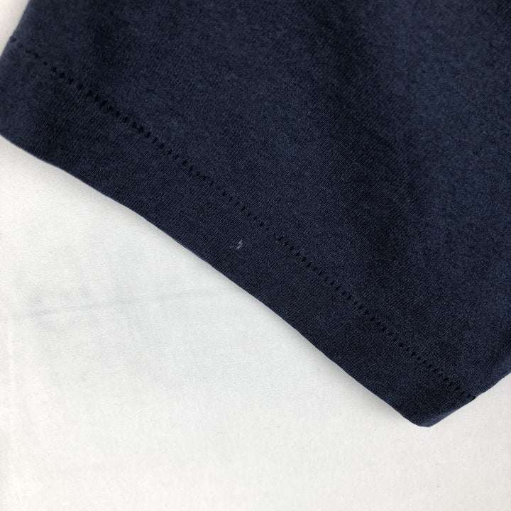 90'S Fruit of the Loom printed T-shirt, made in the USA, men's size L, vintage cotton navy blue type Vintage Second Hand