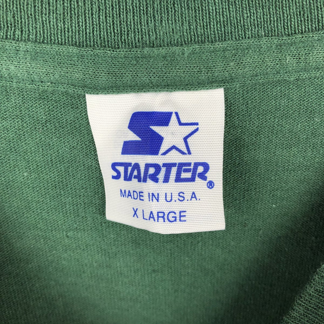 90'S Starter NFL Green Bay Packers Large Print Logo T-Shirt, Made in USA, Men's XL equivalent, Vintage cotton Green type dark green Vintage Second Hand