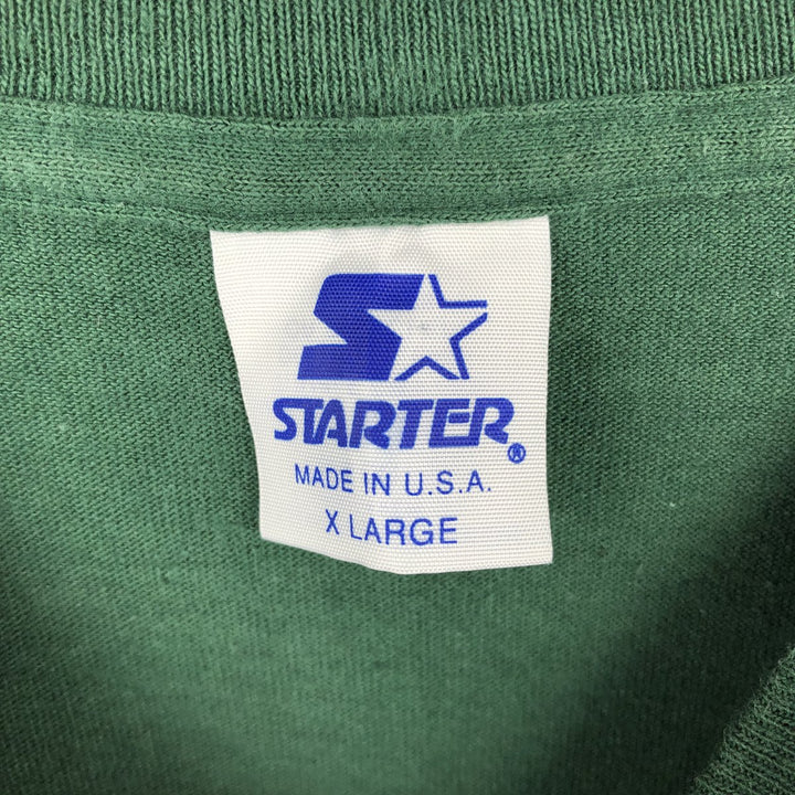 90'S Starter NFL Green Bay Packers Large Print Logo T-Shirt, Made in USA, Men's XL equivalent, Vintage cotton Green type dark green Vintage Second Hand