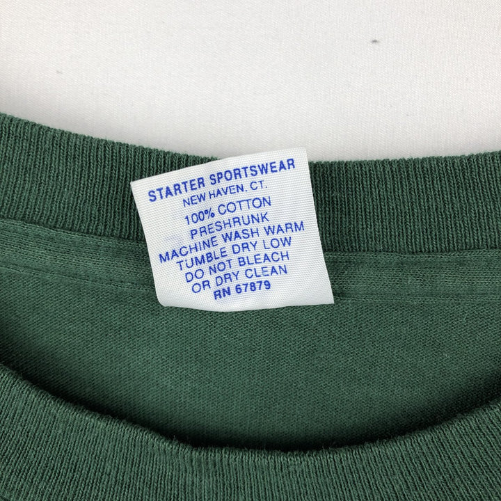 90'S Starter NFL Green Bay Packers Large Print Logo T-Shirt, Made in USA, Men's XL equivalent, Vintage cotton Green type dark green Vintage Second Hand