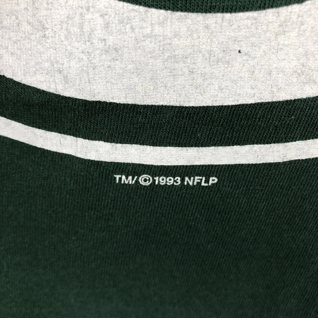90'S Starter NFL Green Bay Packers Large Print Logo T-Shirt, Made in USA, Men's XL equivalent, Vintage cotton Green type dark green Vintage Second Hand
