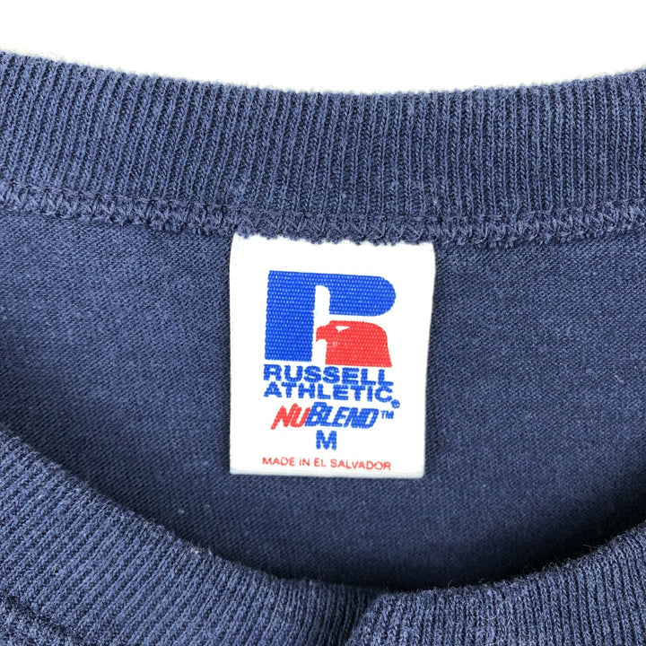 90'S Russell MLB Detroit Tigers Henley Neck Sports Print T-Shirt, Men's Size M (approx.), Vintage cotton navy blue type Vintage Second Hand