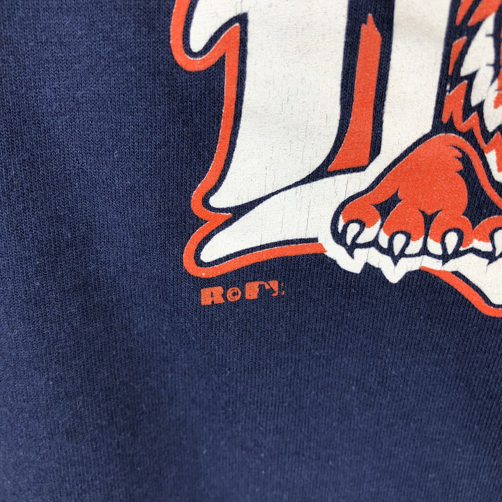 90'S Russell MLB Detroit Tigers Henley Neck Sports Print T-Shirt, Men's Size M (approx.), Vintage cotton navy blue type Vintage Second Hand