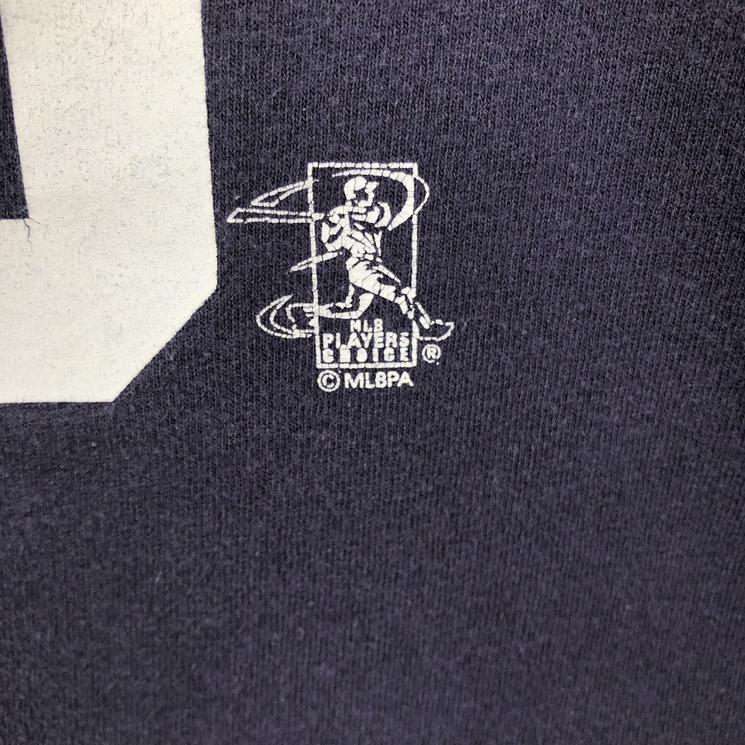 90s-00'S Majestic MLB New York Yankees sports print T-shirt, men's size L equivalent, vintage. cotton navy blue type Vintage Second Hand