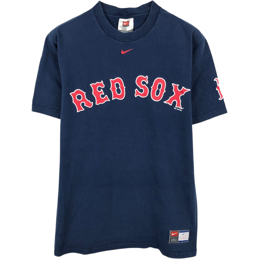 2000'S Nike Team MLB Boston Red Sox Logo Print T-Shirt, Men's Size S (approx.) cotton navy blue type Vintage Second Hand