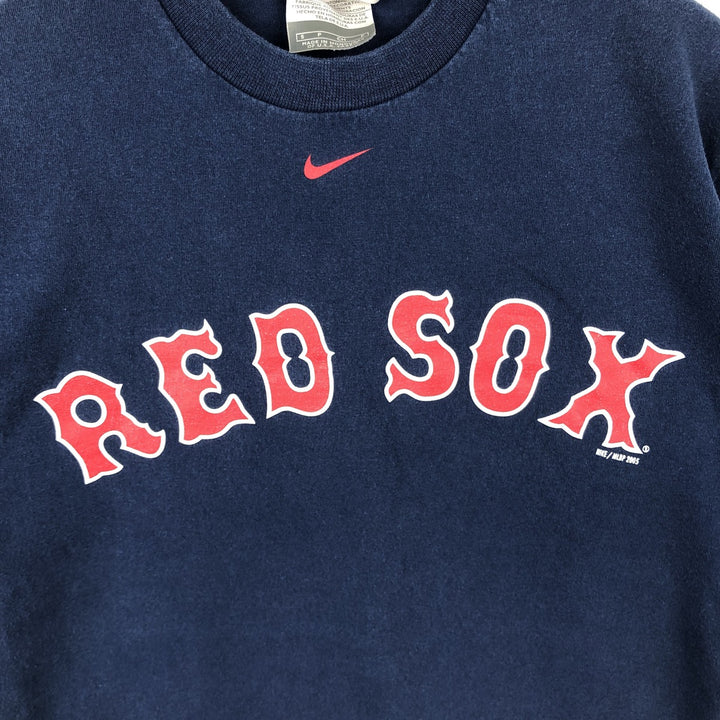 2000'S Nike Team MLB Boston Red Sox Logo Print T-Shirt, Men's Size S (approx.) cotton navy blue type Vintage Second Hand