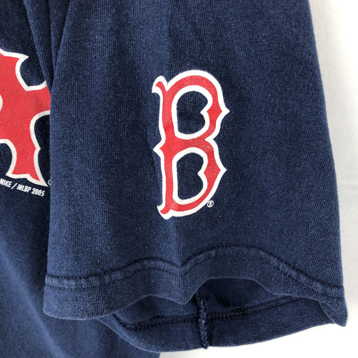 2000'S Nike Team MLB Boston Red Sox Logo Print T-Shirt, Men's Size S (approx.) cotton navy blue type Vintage Second Hand