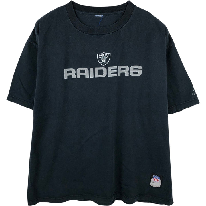 Reebok NFL Las Vegas Raiders logo print T-shirt, men's size XL (approx.) unclear black type Vintage Second Hand
