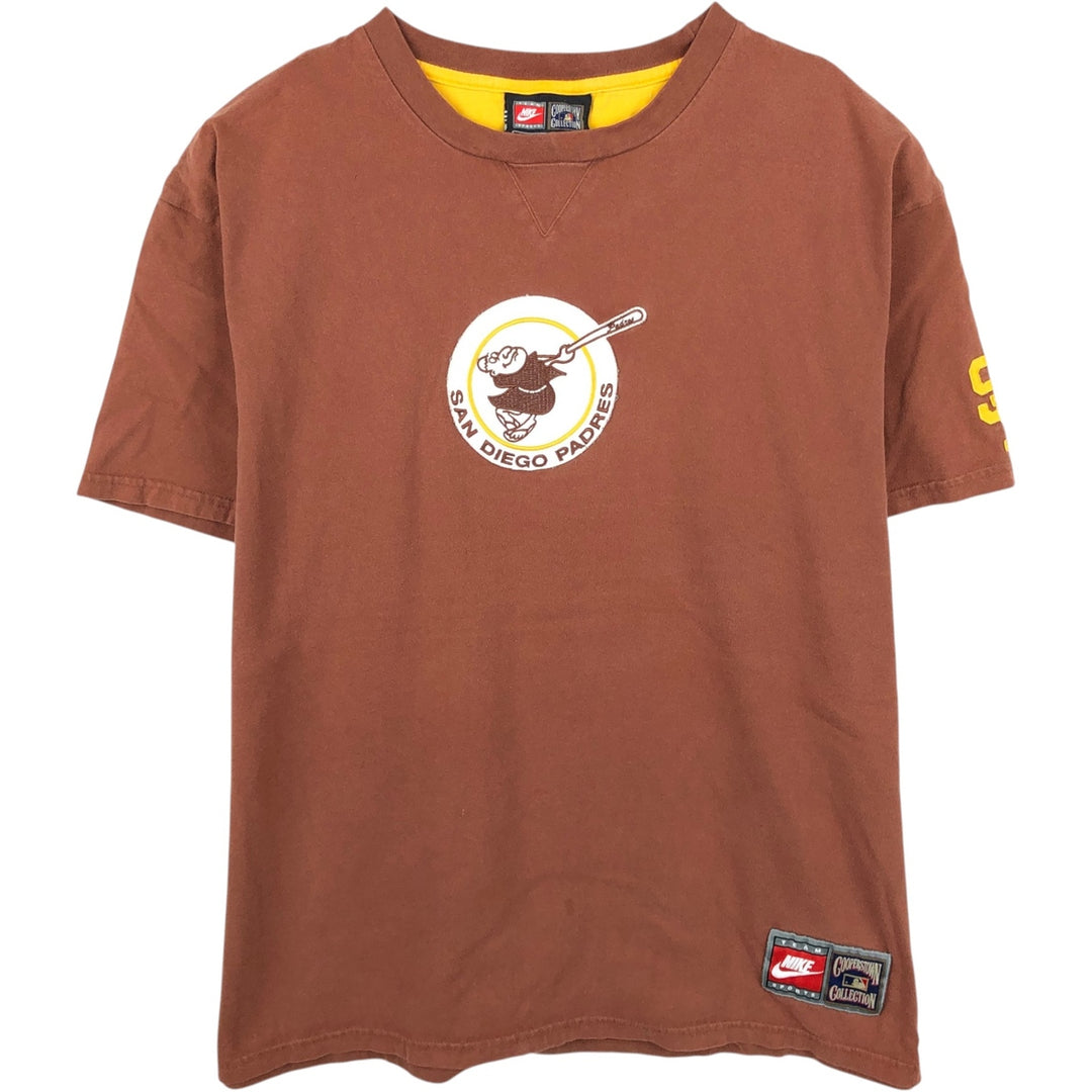 2000'S Nike Team Sports MLB San Diego Padres sports t-shirt, men's size M (approx.) cotton brown type Vintage Second Hand