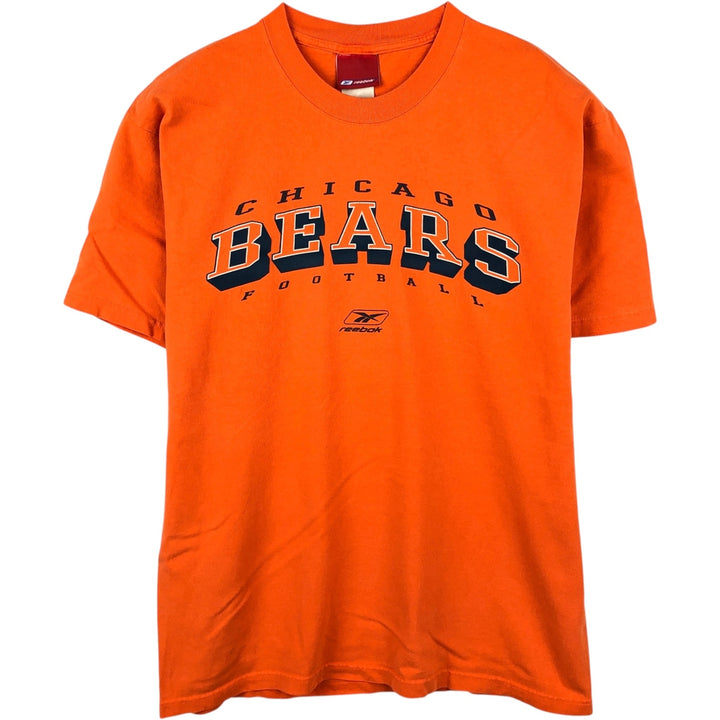 2000'S Reebok NFL Chicago Bears Logo Print T-Shirt (Men's Size M) cotton orange type Vintage Second Hand