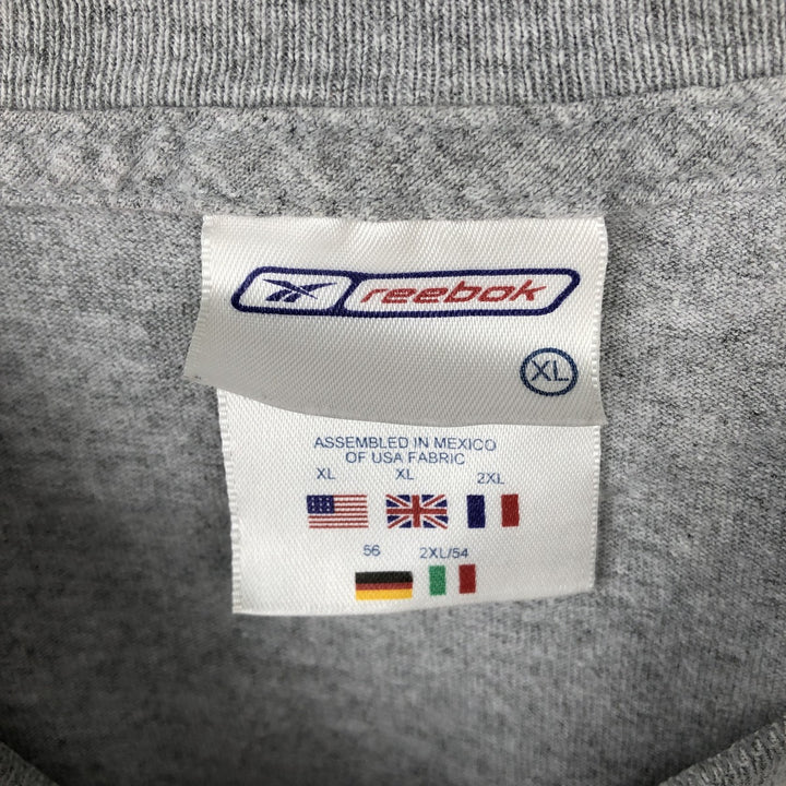 Reebok sports print t-shirt, men's size XL. cotton gray type Vintage Second Hand