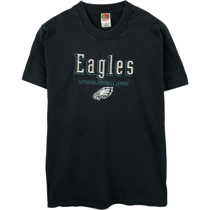 90'S Fruit of the Loom NFL Philadelphia Eagles Logo T-Shirt, Men's Size L (approx.) cotton black type Vintage Second Hand