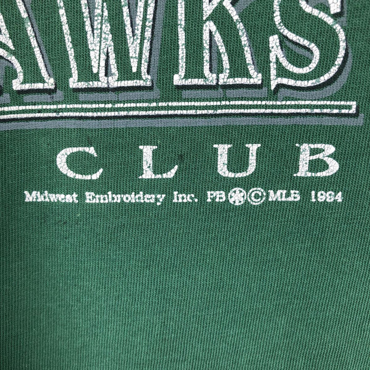 80'S Hanes BEEFY-T sports print T-shirt, made in USA, men's size XXL equivalent. cotton green type Vintage Second Hand