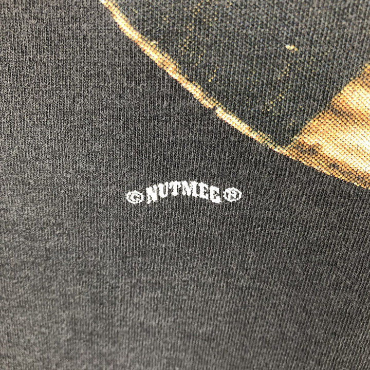 90'S NUTMEG NHL CHICAGO BLACKHAWKS Sports Print T-Shirt, Made in USA, Men's Size L (approx.), Vintage cotton black type Vintage Second Hand