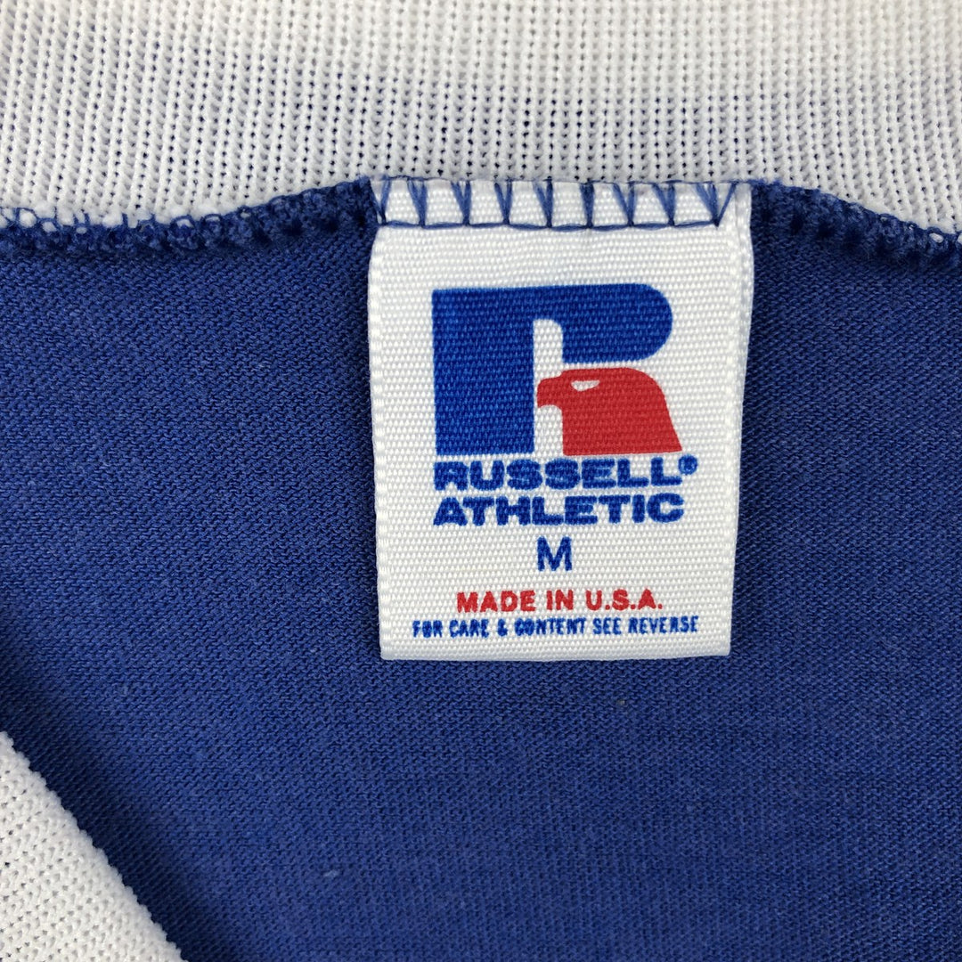90'S Russell Los Angeles Dodgers MLB V-neck Logo Print T-Shirt, Made in USA, Men's Size M (Equivalent), Vintage polyester blue type Vintage Second Hand
