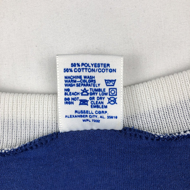 90'S Russell Los Angeles Dodgers MLB V-neck Logo Print T-Shirt, Made in USA, Men's Size M (Equivalent), Vintage polyester blue type Vintage Second Hand