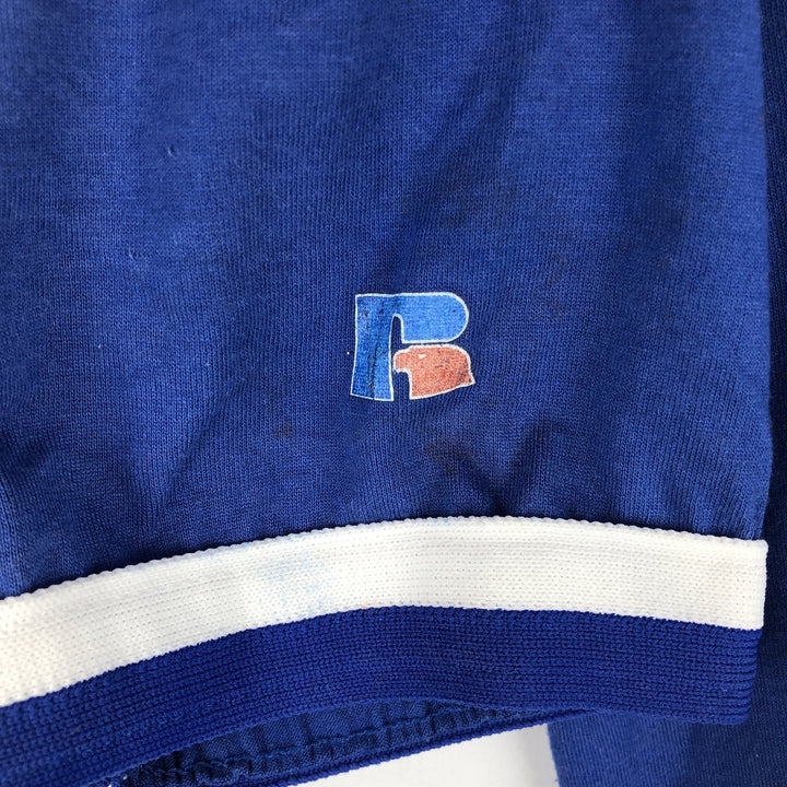 90'S Russell Los Angeles Dodgers MLB V-neck Logo Print T-Shirt, Made in USA, Men's Size M (Equivalent), Vintage polyester blue type Vintage Second Hand