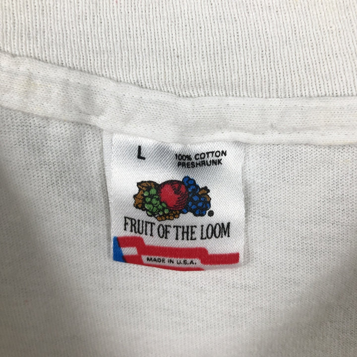 90'S Fruit of the Loom GOLDEN GLOVES Print T-Shirt, Made in USA, Men's Size L (Equivalent), Vintage cotton white type Vintage Second Hand