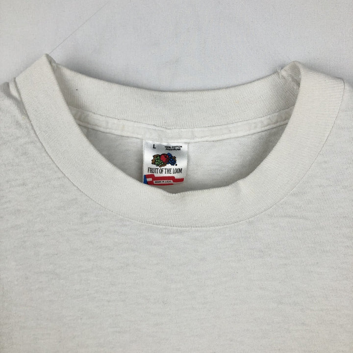 90'S Fruit of the Loom GOLDEN GLOVES Print T-Shirt, Made in USA, Men's Size L (Equivalent), Vintage cotton white type Vintage Second Hand