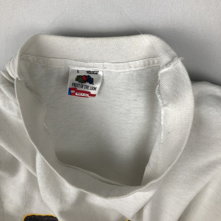 90'S Fruit of the Loom GOLDEN GLOVES Print T-Shirt, Made in USA, Men's Size L (Equivalent), Vintage cotton white type Vintage Second Hand