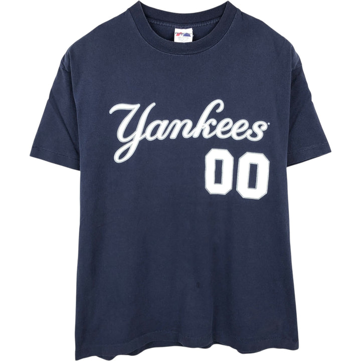 90'S Majestic MLB New York Yankees Sports Print T-Shirt, Made in USA, Men's XL equivalent, Vintage cotton navy blue type Vintage Second Hand