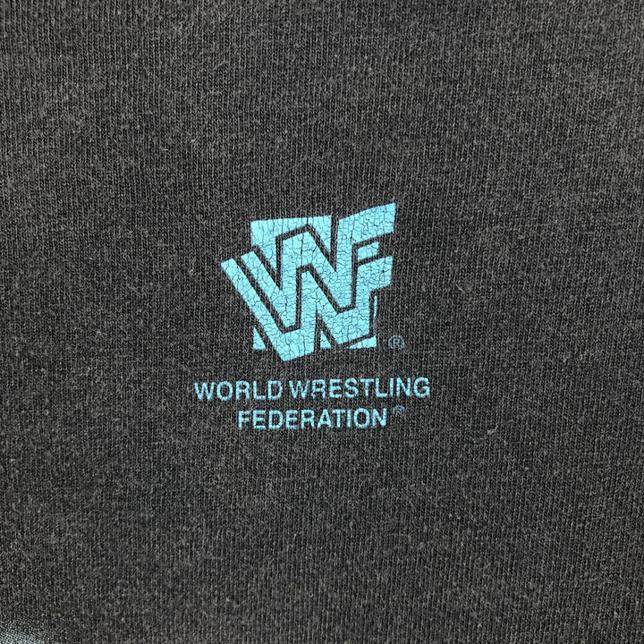 ~90'S STONE COLD Skull Pattern Pro Wrestling Sports Print T-Shirt Men's Size M (Vintage) unclear navy blue type Vintage Second Hand