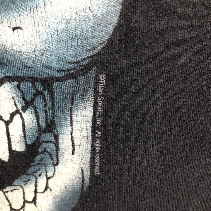 ~90'S STONE COLD Skull Pattern Pro Wrestling Sports Print T-Shirt Men's Size M (Vintage) unclear navy blue type Vintage Second Hand