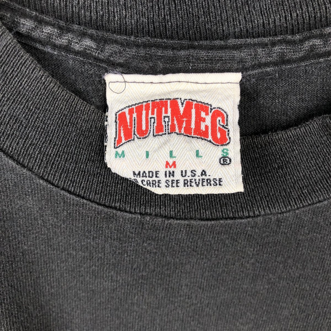 90'S NUTMEG NBA CHICAGO BULLS Sports T-Shirt, Made in USA, Men's Size M (approx.), Vintage cotton black type Vintage Second Hand