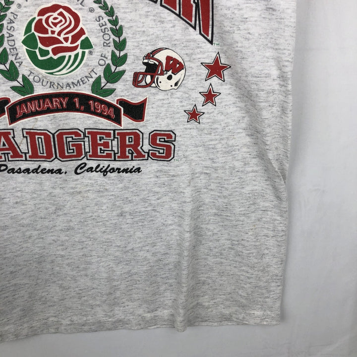 90'S TSI Floral College T-Shirt, Made in USA, Men's Size M (Equivalent), Vintage unclear gray type Vintage Second Hand