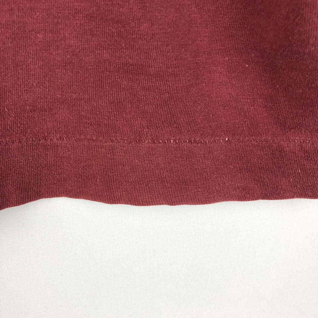 1980'S H.WOLF AND SONS Football T-shirt, Made in USA, Men's Size M (approx.), Vintage cotton wine-red Vintage Second Hand