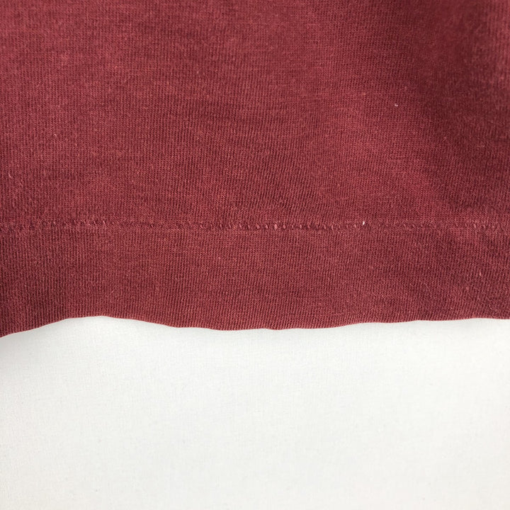 1980'S H.WOLF AND SONS Football T-shirt, Made in USA, Men's Size M (approx.), Vintage cotton wine-red Vintage Second Hand