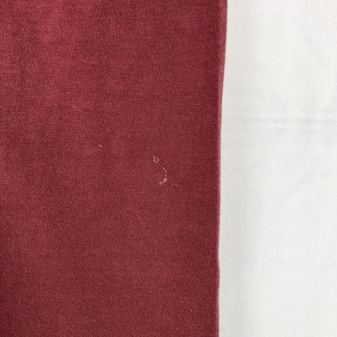 1980'S H.WOLF AND SONS Football T-shirt, Made in USA, Men's Size M (approx.), Vintage cotton wine-red Vintage Second Hand