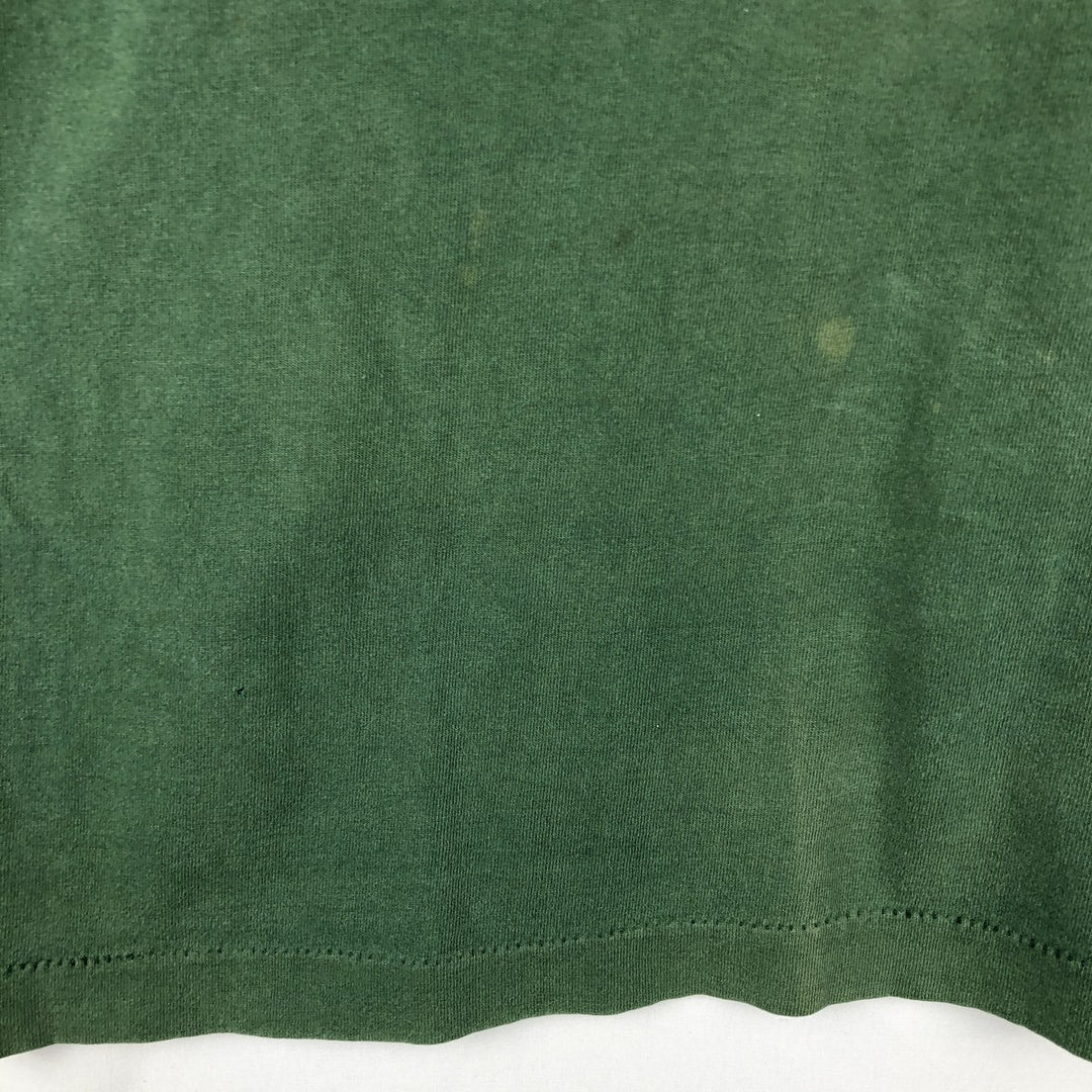 1990'S OLYMPUS MICHIGAN STATE (Michigan State University) College T-shirt, Made in USA, Men's Size L (approx.), Vintage cotton Green type dark green Vintage Second Hand