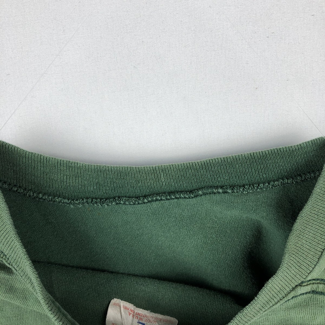 1990'S OLYMPUS MICHIGAN STATE (Michigan State University) College T-shirt, Made in USA, Men's Size L (approx.), Vintage cotton Green type dark green Vintage Second Hand