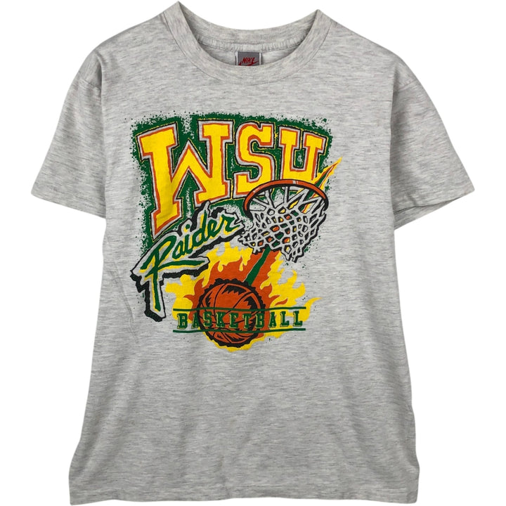 90'S Nike Silver Tag College T-Shirt, Made in USA, Men's Size S (Equivalent), Vintage cotton gray type Vintage Second Hand